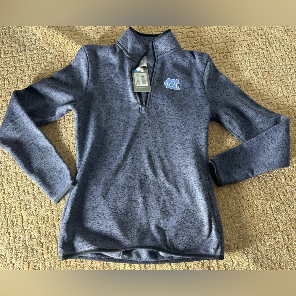 UNC Quarter-Zip Pullover in Heathered Blue